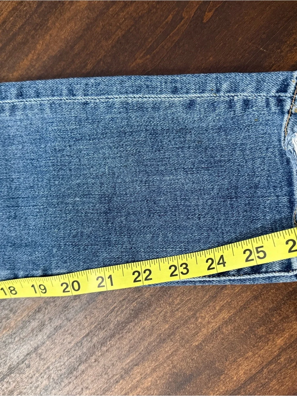 Buckle Faded Blue Skinny Jeans with Raw Hem - Picture 9 of 9